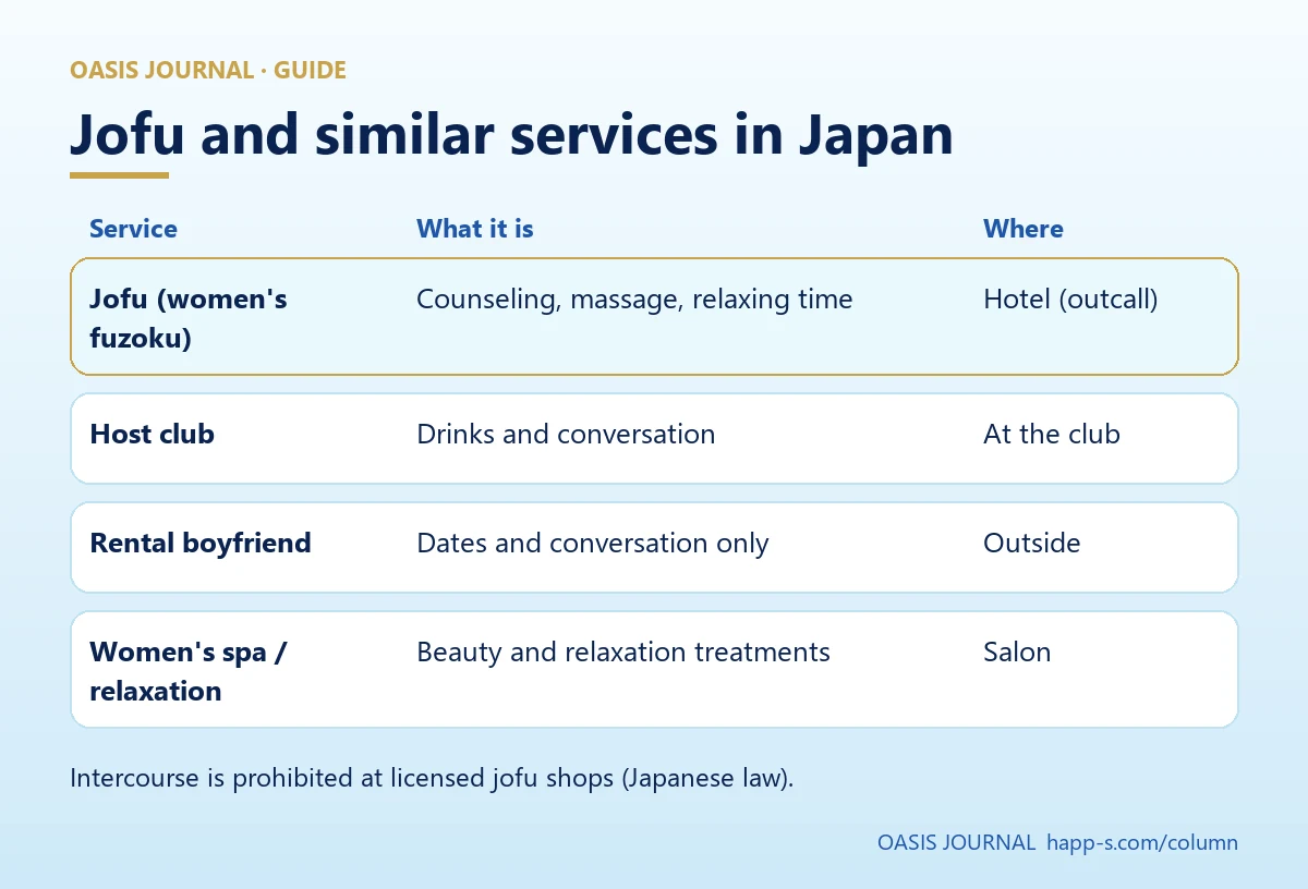 Differences between jofu and similar services (diagram)
