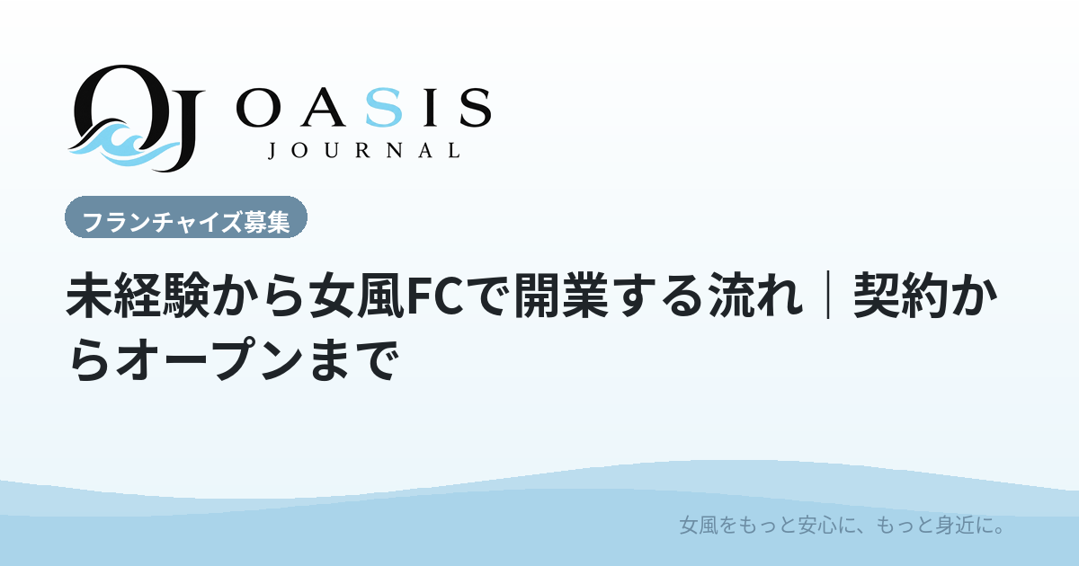 未経験から女風FCで開業する流れ｜契約からオープンまで