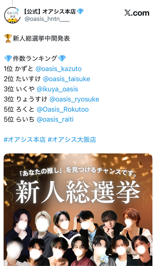 KAZUTO(ｶｽﾞﾄ) 新人総選挙中間発表