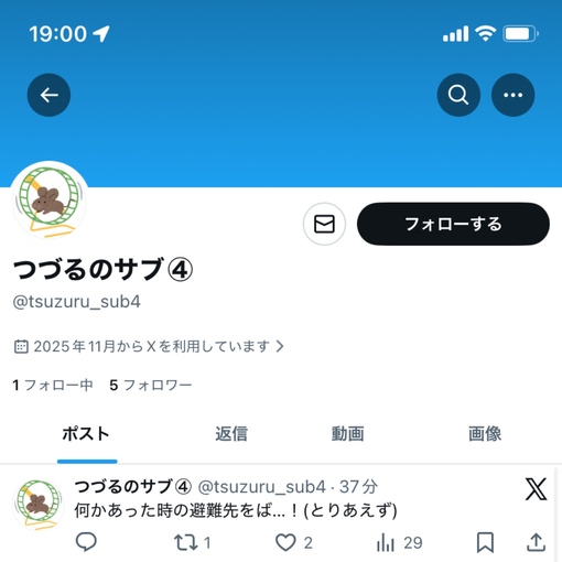 TSUZURU(ﾂﾂﾞﾙ) サブ垢作ったよ🧊