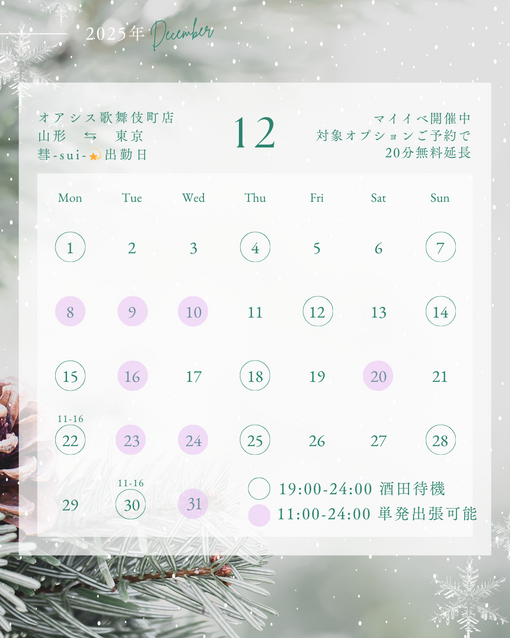 SUI(ｽｲ) 12月出勤日❄