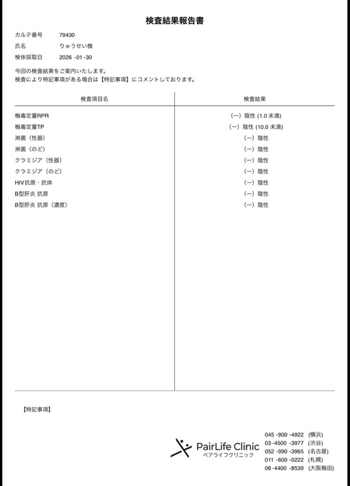 RYUSEI(ﾘｭｳｾｲ) 性病検査