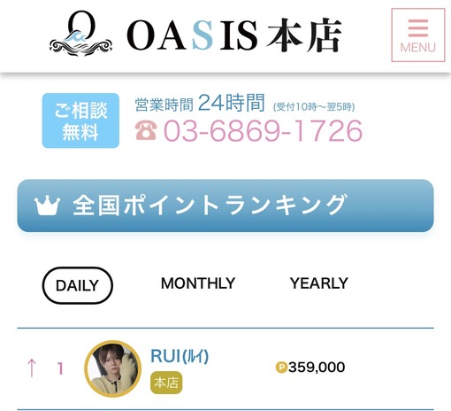 RUI(ﾙｲ) オアシスGP全国ランキングデイリー1位🏅