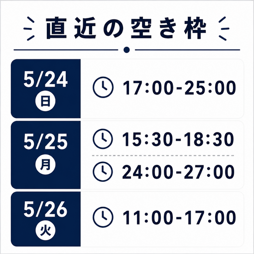 SUMI(ｽﾐ) 📝直近の空き枠📝