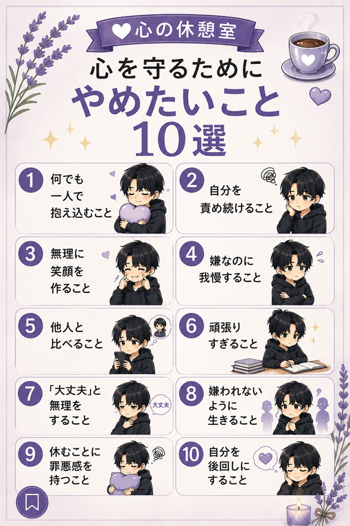 SHINYA(ｼﾝﾔ) 心を守るために、やめてもいいこと