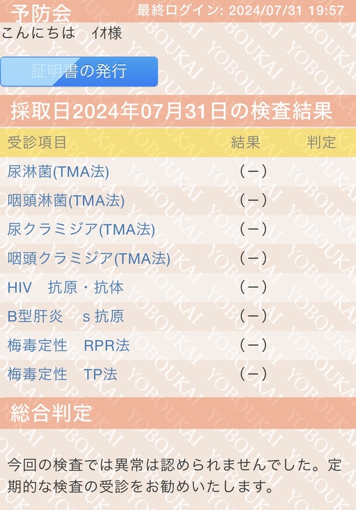 IO(ｲｵ) ~性病検査結果~