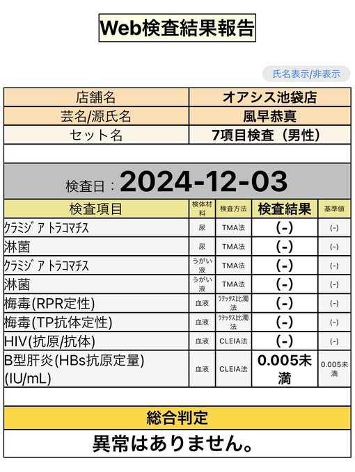 KYOMA(ｷｮｳﾏ) 性病検査