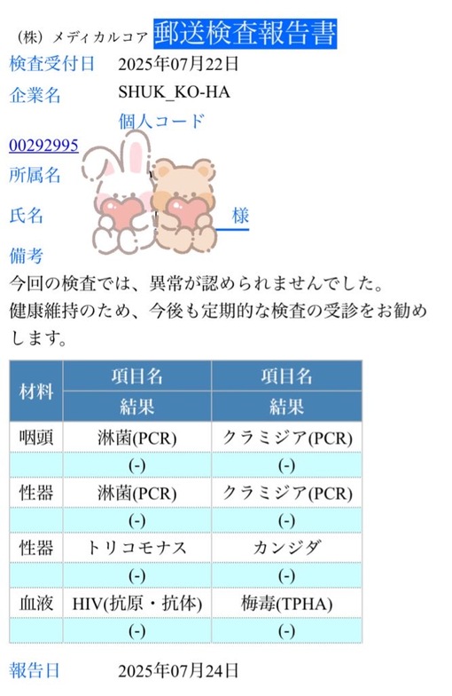 TSUZURU(ﾂﾂﾞﾙ) 性病検査💉
